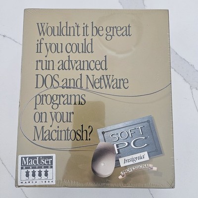 SoftPC Professional Insignia Sealed Vintage Software MS DOS Windows Rare 3.5