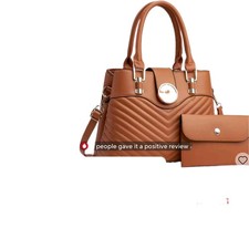 Sac à main femme marron faux cuir matelassé bandoulière réglable + pochette