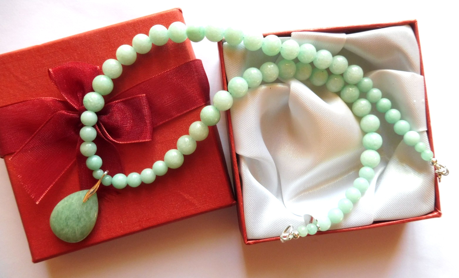 Collier amazonite véritable pierre naturelle Brésil argent massif - 4