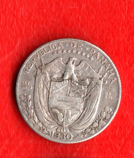 PANAMA 1/4 BALBOA 1930 SILVER