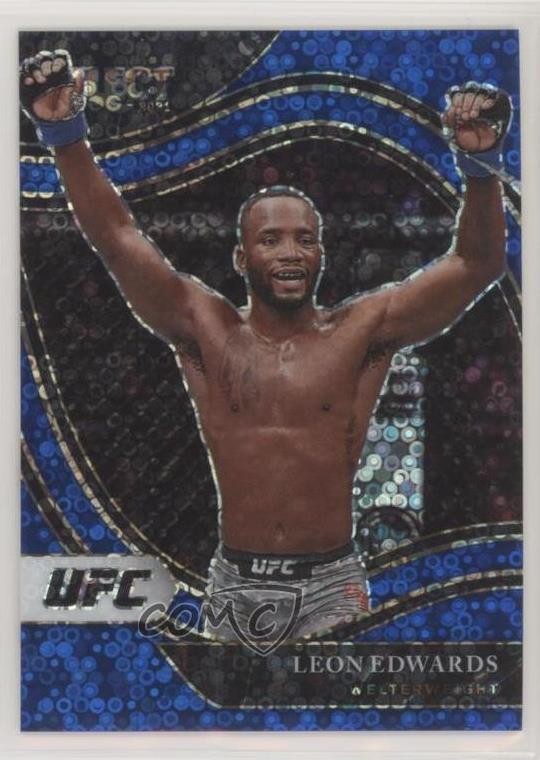 2021 Panini Select UFC Octagonside Blue Disco Prizm 70/99 Leon Edwards #238 07zi