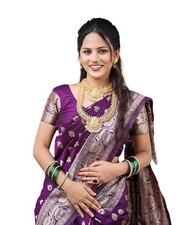 Women's Kanjivaram Soft Silk Banarasi Sarees With Blouse Piece