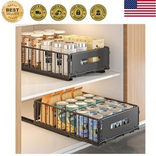 2 Pack Pull Out Cabinet Organizer, Heavy Duty Slide Out Drawer with No Drill ...