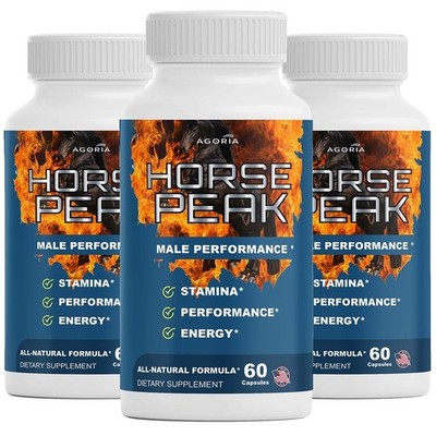 (3 Pack) Horsepeak Capsules for Men, Horse Peak Stamina & Energy Male Pills