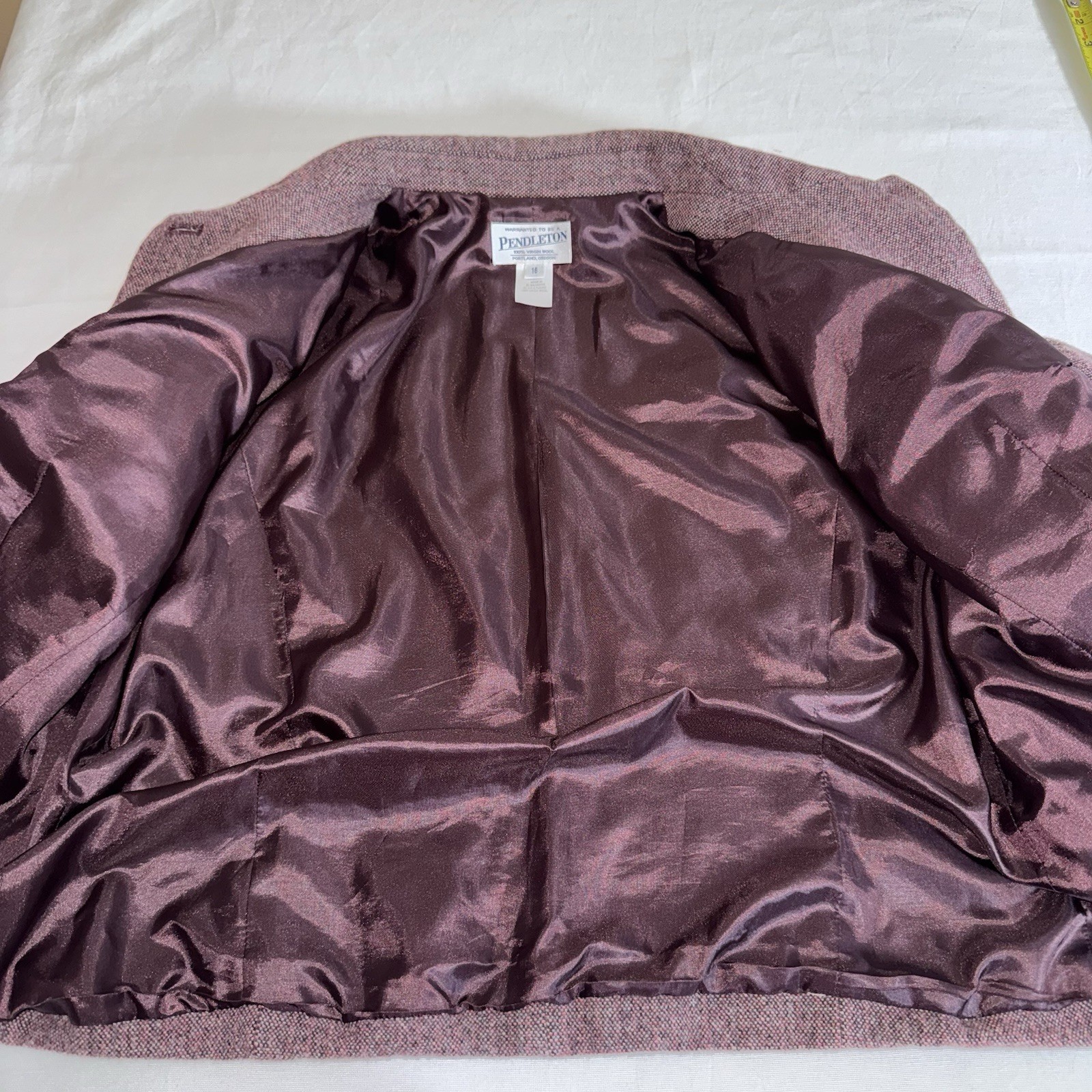 Pendleton Purple Herringbone Button Collared Pock… - image 9