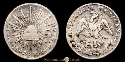 México 1 Real (3,27g) 1842 Guanajuato P·M KM-372,6 MBC- - Image 1 of 3