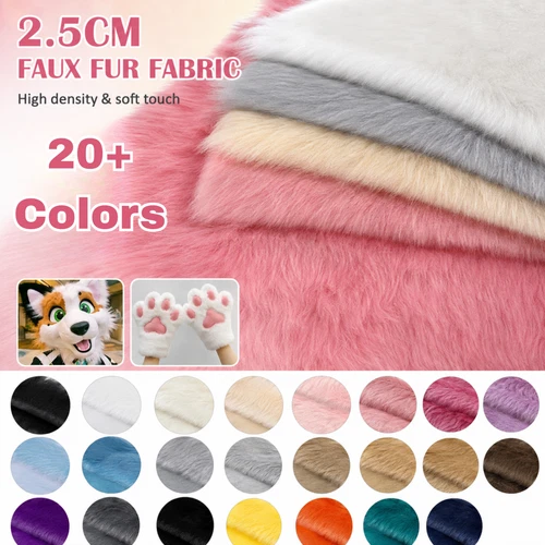 Luxury Long Haired Faux Fur Fabric for Soft Toys, Crafts, Cosplay Dress DIY SEW - product listing photo