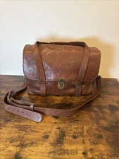 WILL LEATHER GOODS  Heavy-Duty Burnished Brown Leather Briefcase / Satchel - US 