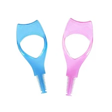 2 Pcs 3 in 1 Eyelash Tool, Mascara Applicator Comb Guide & Brush Curler