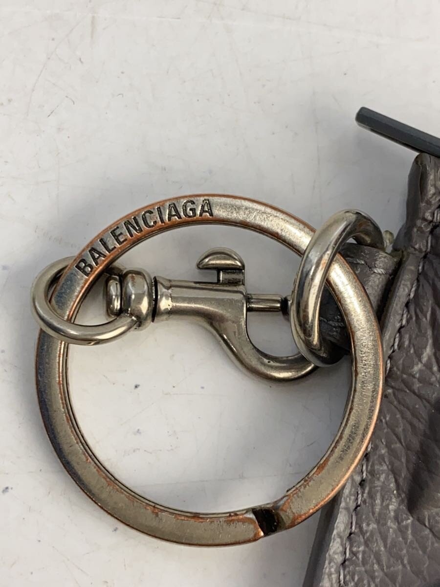 BALENCIAGA Men's Leather Card Case, Gray thumbnail 6