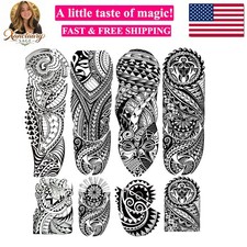 Tribal Totem Temporary Tattoo Stickers 4-Sheet Large Full Arm Tribal Totem Sl...