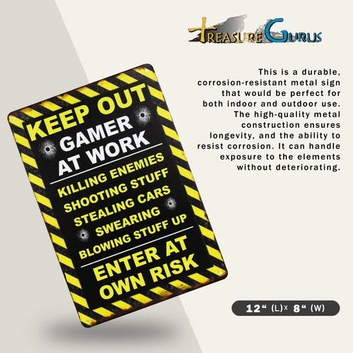 Keep Out Gamer At Work Sign - Thumbnail 5