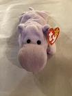 Vintage Ty Beanie Baby Happy The Hippo Lavender 1993 With Tag