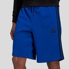 Adidas Men's 3-Stripe Fleece Shorts - H20852 Royal Blue / Black M