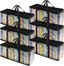 DVD Storage Bags 6 Pack DVD Storage Holder Case Clear PVC Media Holder with Hand