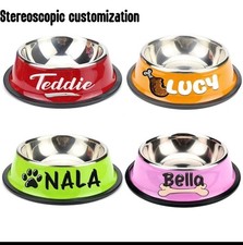 Ciotola in acciaio per cani personalizzata L cm26