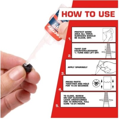 Extra-Long Nozzle Super Glue, Fast Dry, 0.35 fl oz - 2 Pack