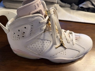 Nike Air Jordan 6 Retro White Blush Pink Gold Jumpman Women s Size 9