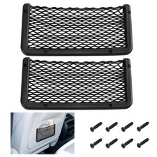 2 PCS Car Net Pocket, ABS Plastic Frame Cargo Net Storage Pockets Phone Nets,...
