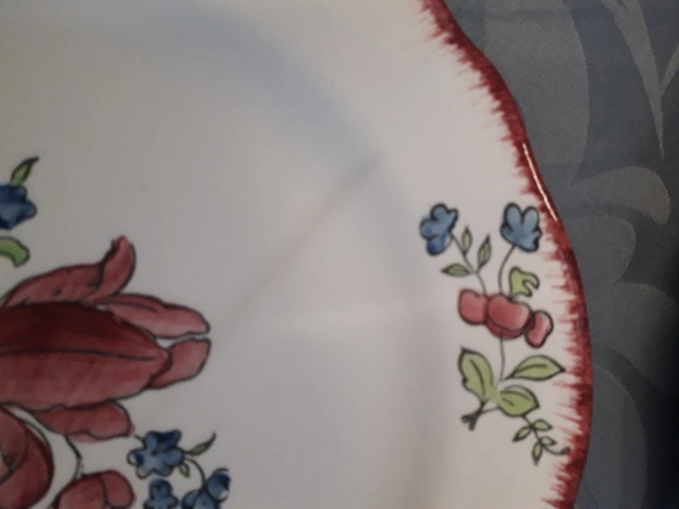 🍽️ 6 Assiettes Anciennes Gien Modèle Lorraine Vaisselle Vintage Motifs  tulipe - Photo 4/4