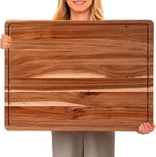 24 x 18 Inch Large Acacia Wood Cutting Board, Reversible Wooden Butcher Block...