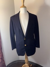 Vintage 1949 Polo Ralph Lauren Chicago Navy Gold Button Blazer 40R Wool