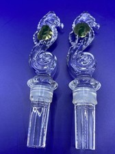 WATERFORD CRYSTAL Bottle/Wine Stoppers, X2 Seahorses,Boxed, Discontinued, Gd CDN
