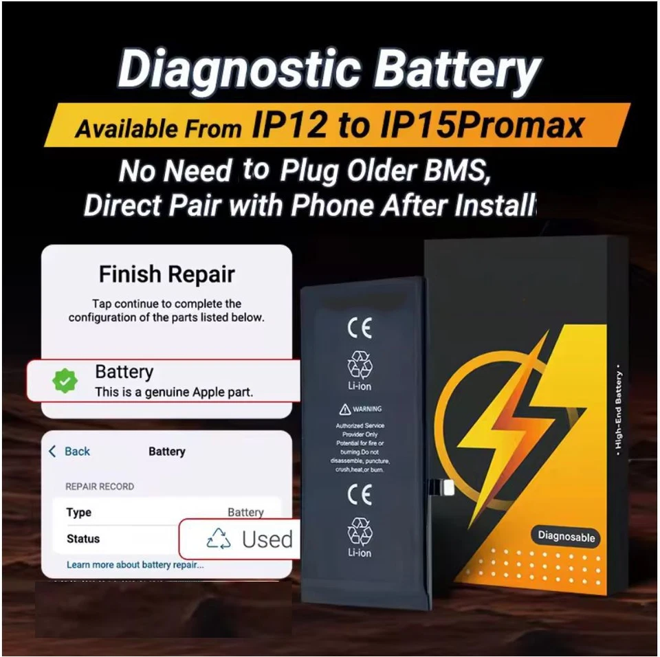 TECH REPAIR LAB iPhone 12-15 Series DIAGNOSTIC Battery, Restore 100% Health, No Warning Message