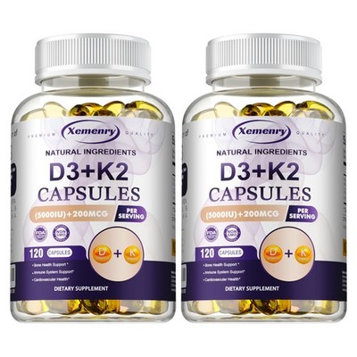 Vitamins D3+K2 240pcs - Cholecalciferol MK7 Bone Blood Heart Immune Support