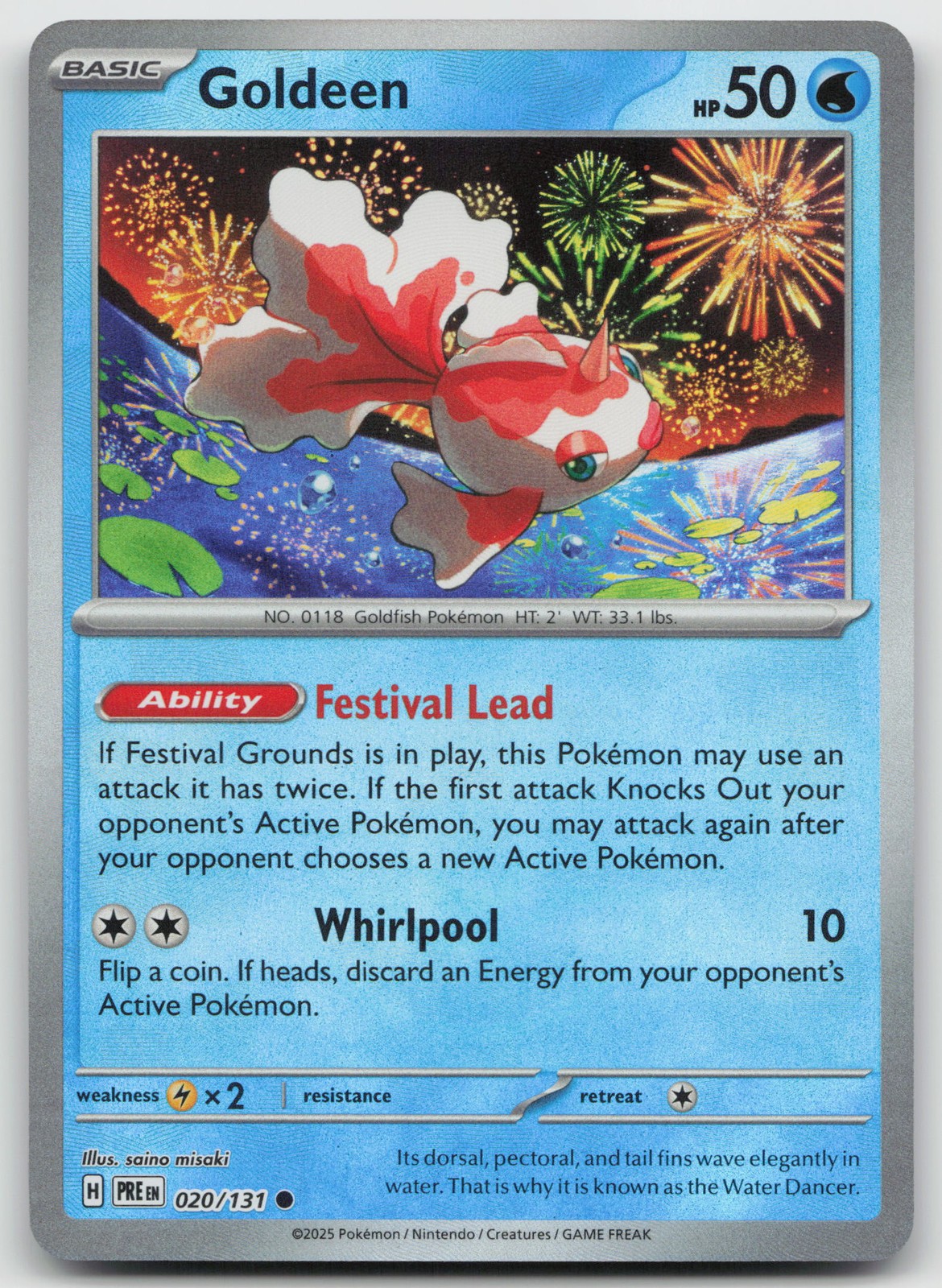 Goldeen (Master Ball Pattern) Common SV: Prismatic Evolutions 020/131 NM