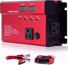 600W Car Power Inverter, 12V/24V Car Plug Adapter Outlet Converter BRAND NEW