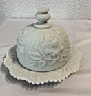 Vintage Imperial Glass White Milk Glass Covered Butter Dish