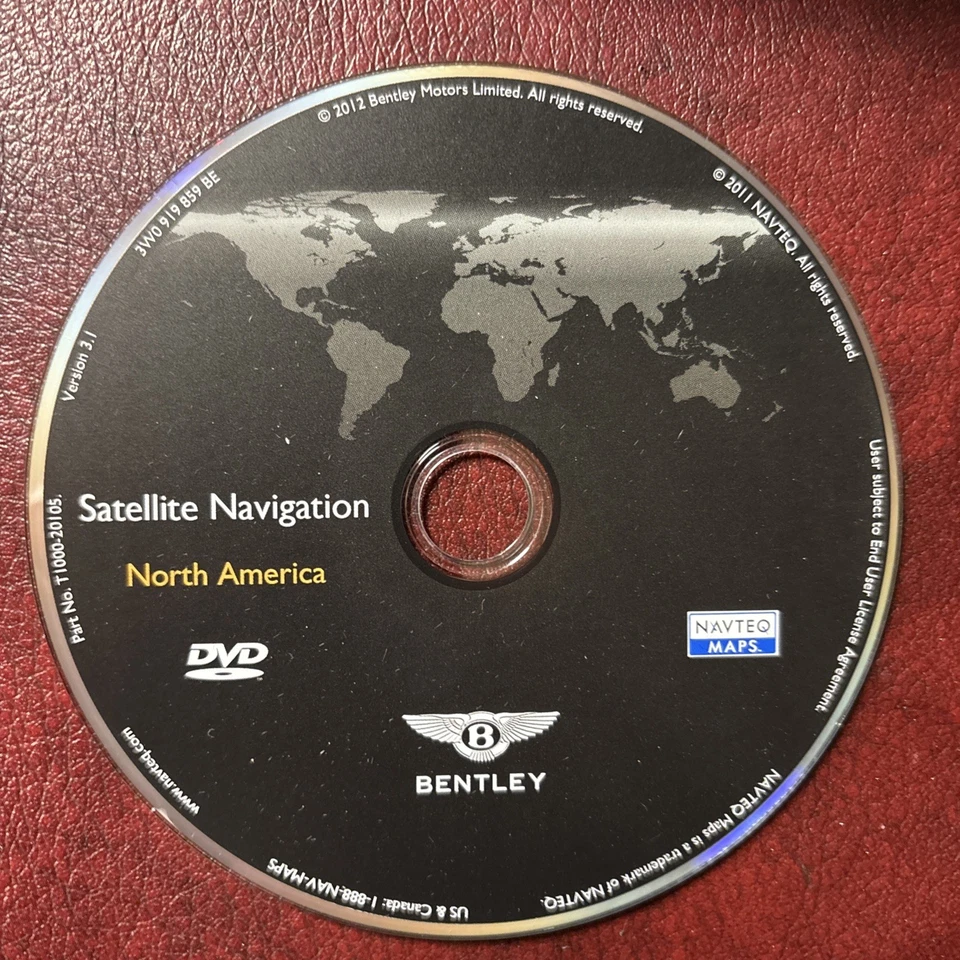 3w0 919 859 be 2012-2015 Bentley GTC GT Continental Navigation DVD & case - Image 2 of 4