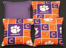CLEMSON TIGERS CORNHOLE BEAN BAGS Baggo Toss Tailgate Game 4 ACA Reg Bags NEW 