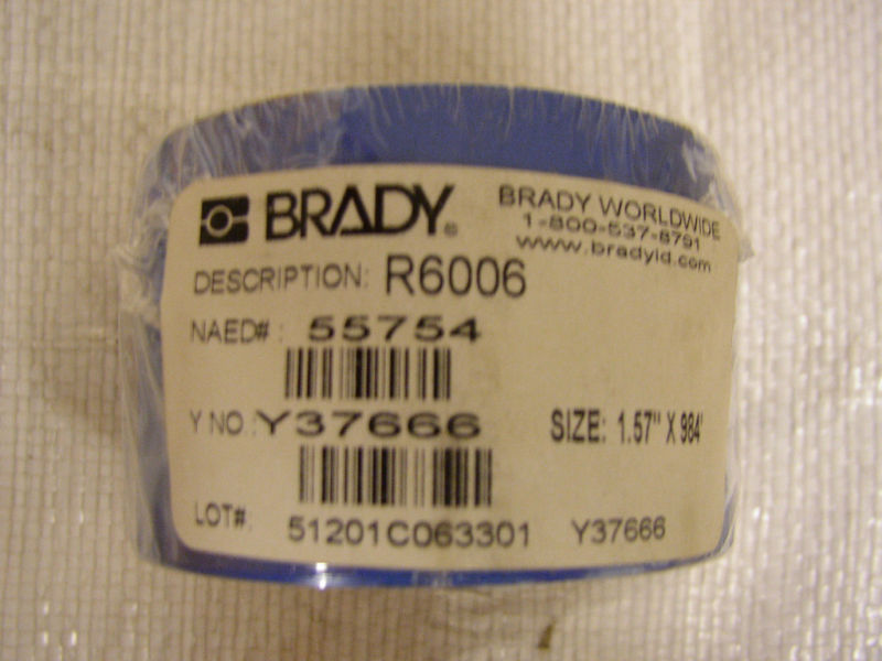 BRADY PRINTER RIBBON R6006 1.57” X 984' | eBay