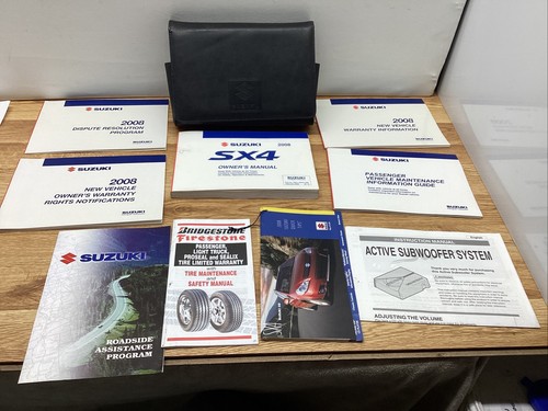 2008 Suzuki SX4 Owners Manual Warranty Guide Case OEM Leather Case Complete Nice