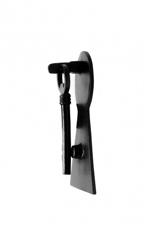 Black Key Shaped Front Door Knocker Cast Iron Key Gate Knocker Renovators Supply - Picture 6 of 9