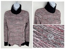 Lululemon Runderful Heathered Pink Pullover Size 6 Athleisure Jacket Thumbholes