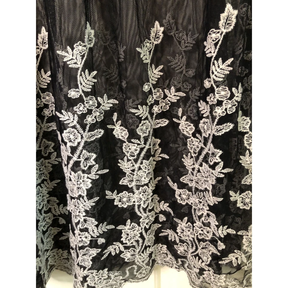 Falda Transparente Gypsy Junkies Para Mujer S Floral Bordado Malla Transparente Boho Festival Foto 2 de 4