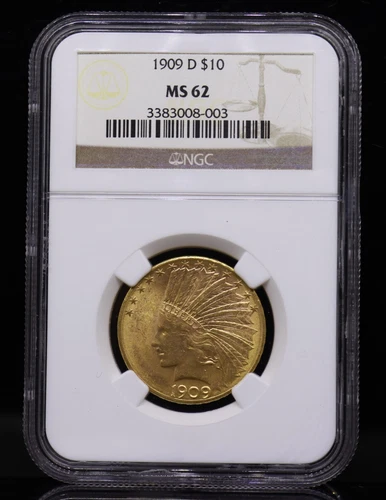 1909-D G$10 Indian Gold Coin NGC MS62