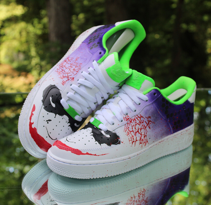 Nike Air Force 1 Low Joker Custom Men's Size 8.5 White Multicolor