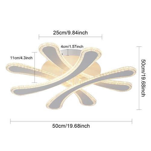 Ceiling Light W/Remote Control Modern LED Chandelier Pendant Fixture Lamp 48W - Picture 2 of 11