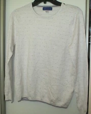 Women's 'Simply Styled' Cream Print Longsleeve Shirt-Size Small