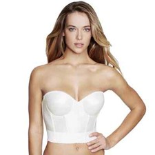 NWT DOMINIQUE Noemi Backless Strapless Balconette Bridal Bra 6377 WHITE 34A