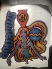 Aquarius Zodiac Birth Sign Vintage Heat Transfer Iron On Original