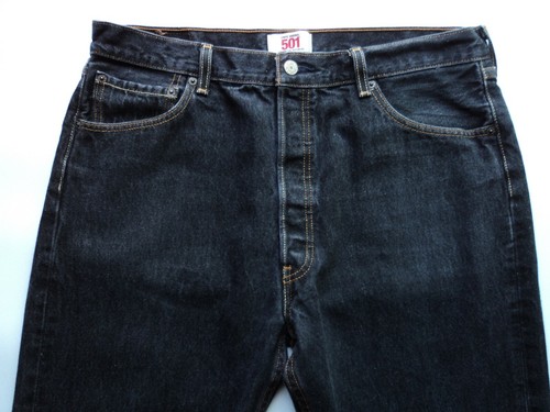 Mens Levis 501 Button Fly Actual 36 x 31 Straight Leg Black Jeans Tag Says 38 34 - Picture 5 of 12