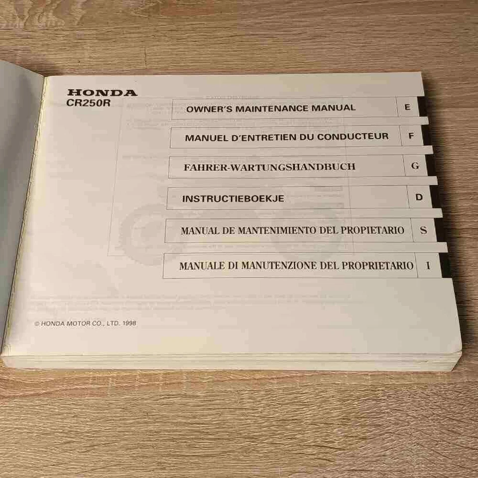 HONDA CR250R 1999 69KZ3650 00X69-KZ3-6500 Motorrad-Handbuch gebraucht manual - Bild 2 von 4