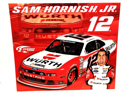 2013 SAM HORNISH #12 PENSKE WURTH FORD MUSTANG NATIONWIDE NASCAR SERIES POSTCARD
