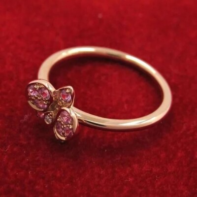 Cartier 18k Rose Gold Ring with Pink Sapphire and Diamond