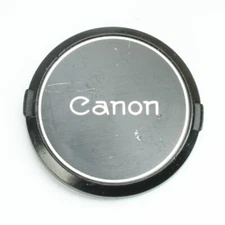 Canon 55mm - Black/Silver Plastic + Metal Snap-On - Front Lens Cap - Vintage